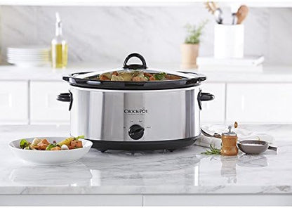 7 Quart Oval Manual Slow Cooker – Stainless Steel - Curated Catalog W2