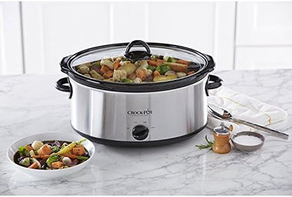 7 Quart Oval Manual Slow Cooker – Stainless Steel - Curated Catalog W2