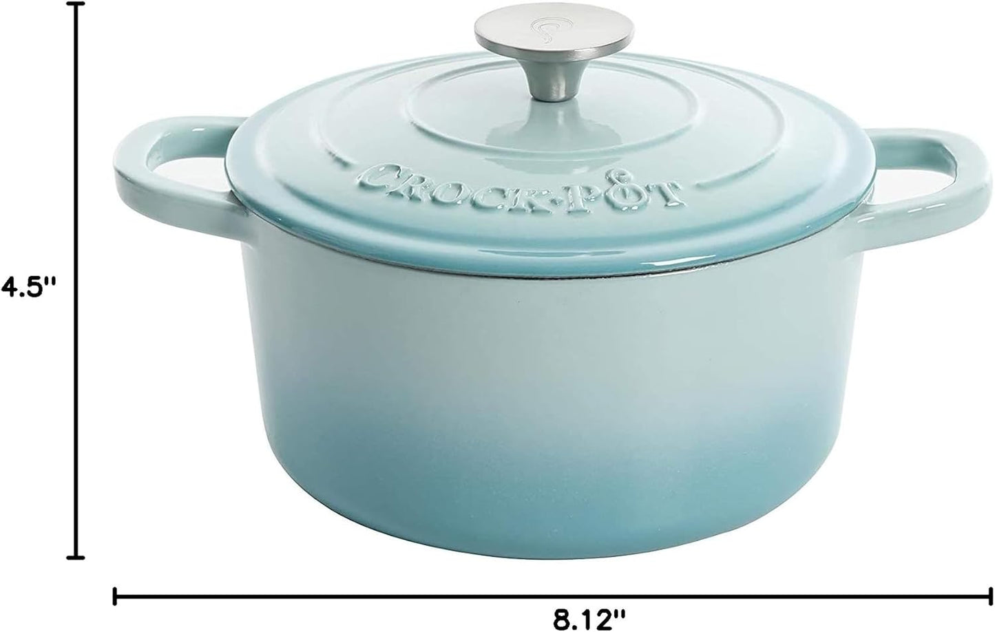 3 Quart Enameled Cast Iron Dutch Oven – Aqua - Curated Catalog P5