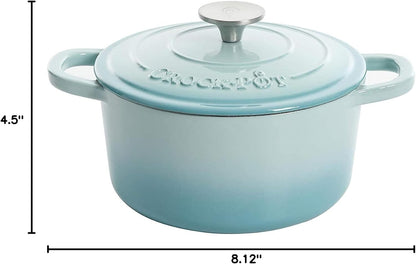 3 Quart Enameled Cast Iron Dutch Oven – Aqua - Curated Catalog P5